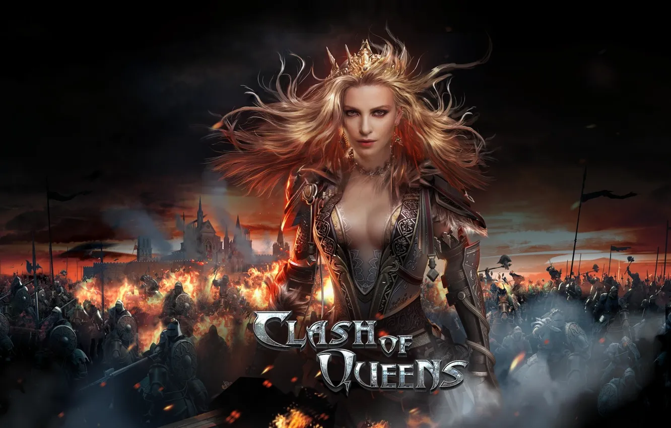 Photo wallpaper the game, art, strategy, queen, Clash of Queens: Dragons Rise, Theo Du