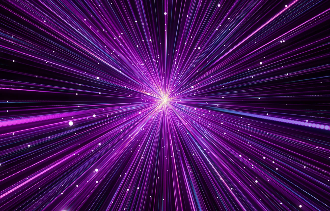 Photo wallpaper purple, space, rays, light, line, abstraction, space, background