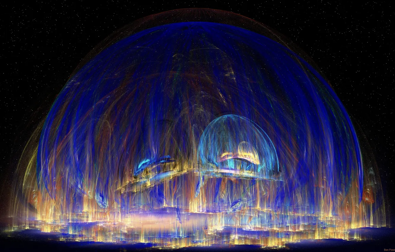 Photo wallpaper rays, light, line, the dome, cap