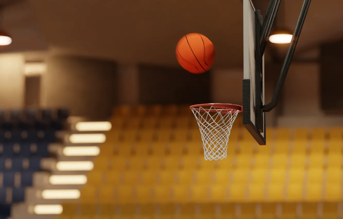 Photo wallpaper basketball, photo, sports, blender, basketball court, Basket