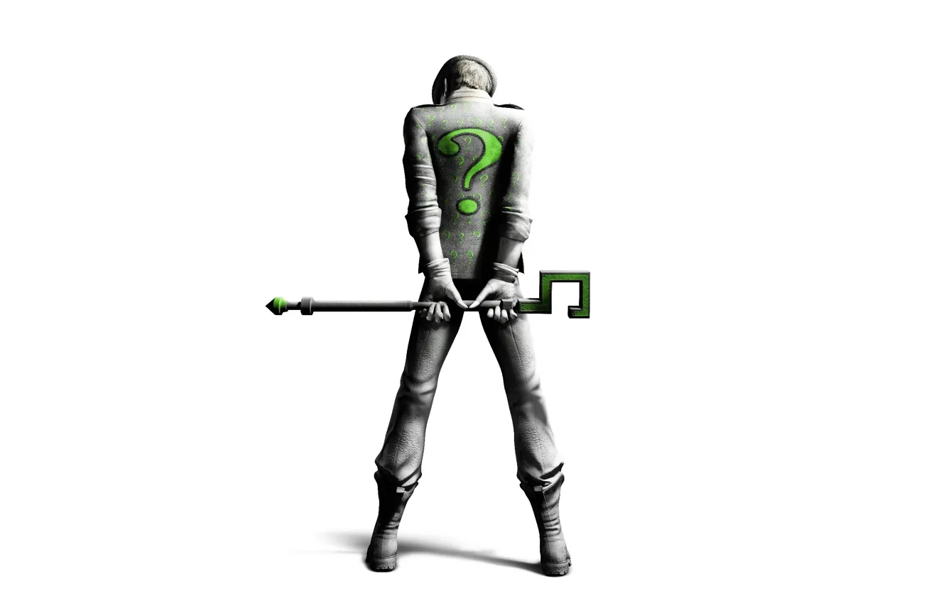 Photo wallpaper clothing, the game, shoes, question, staff, pants, character, the Riddler