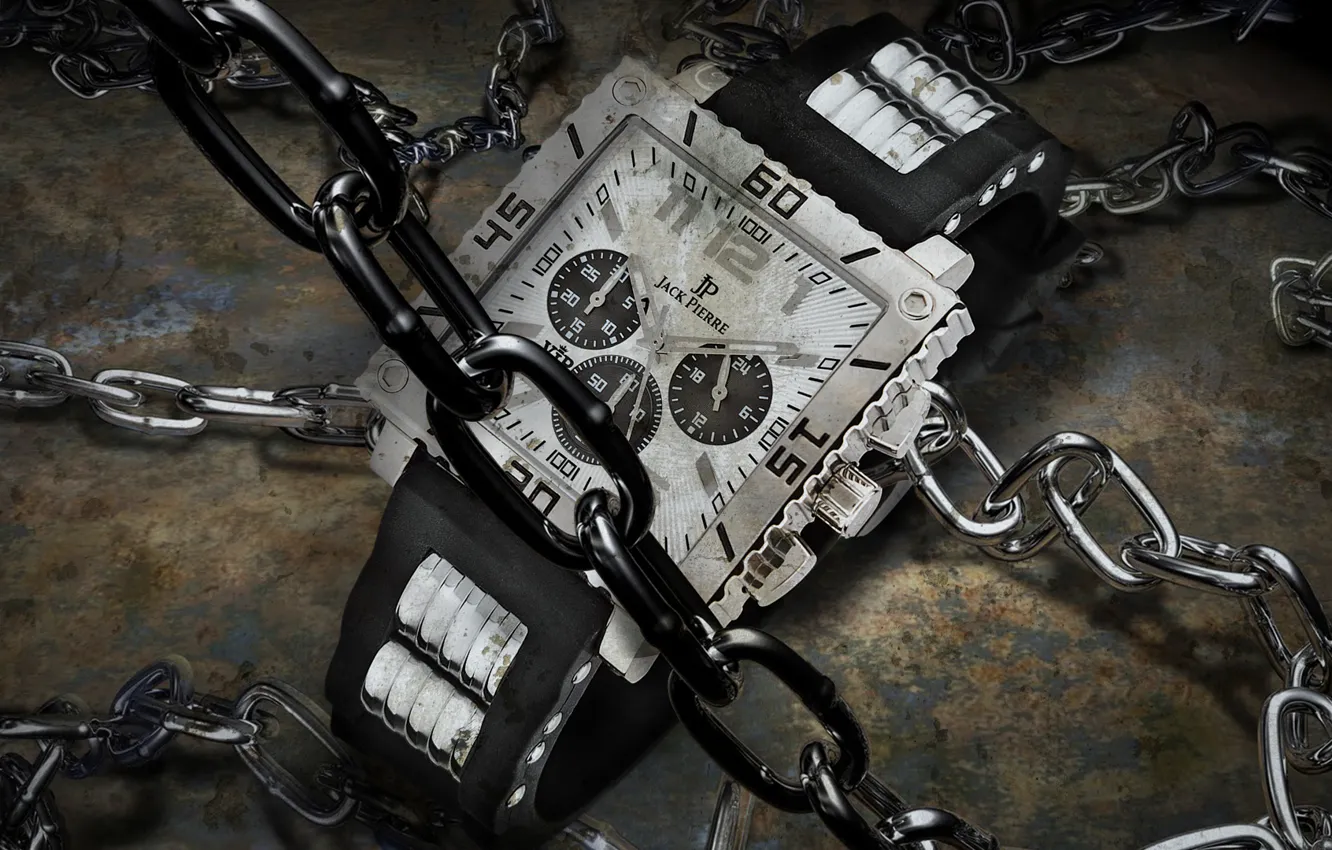 Photo wallpaper watch, chains, Jack Pierre
