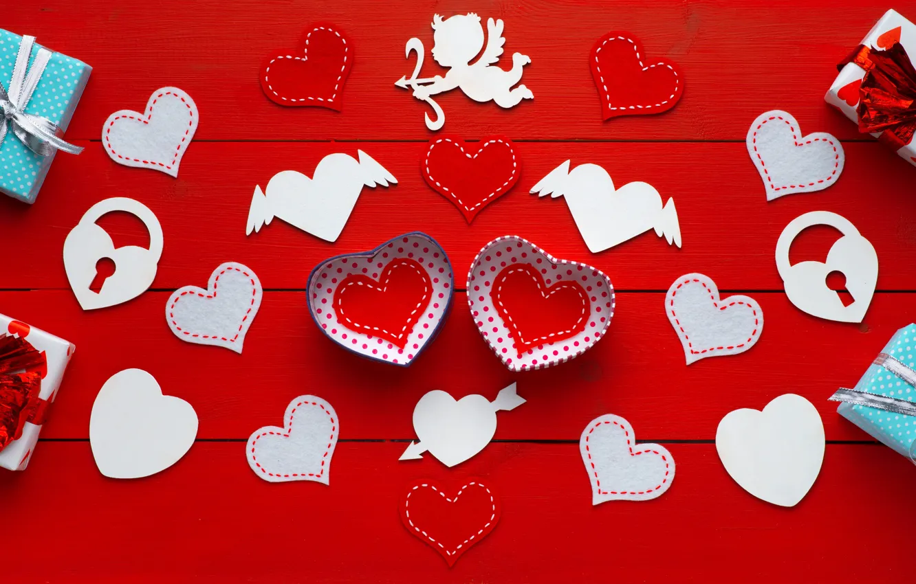 Photo wallpaper love, heart, gifts, hearts, love, happy, heart, wood