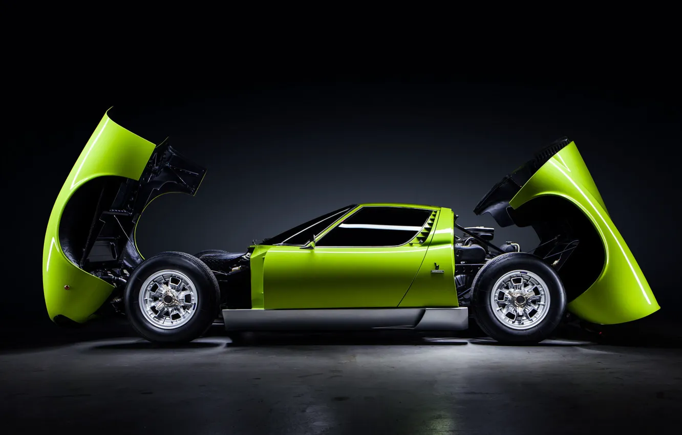 Photo wallpaper green, Lamborghini, Miura, Lamborghini Miura, by JeremyCliff Photography