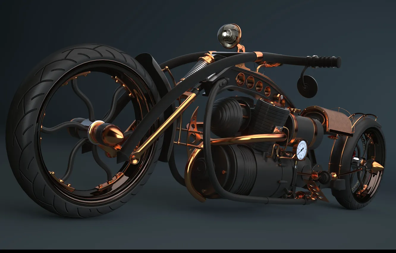 Photo wallpaper design, transport, tuning, motorcycle, steampunk bike