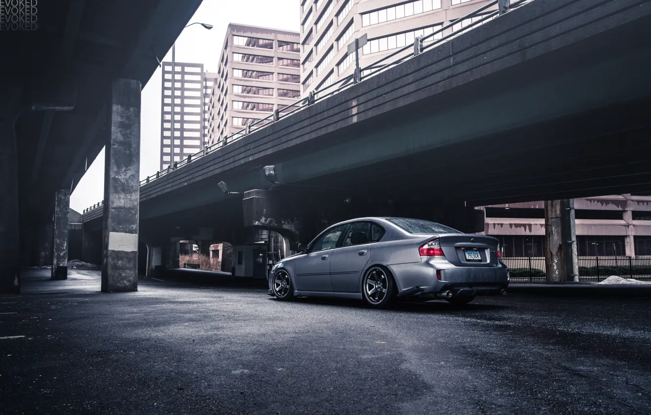 Photo wallpaper bridge, Subaru, rear view, Subaru, Legacy, legacy