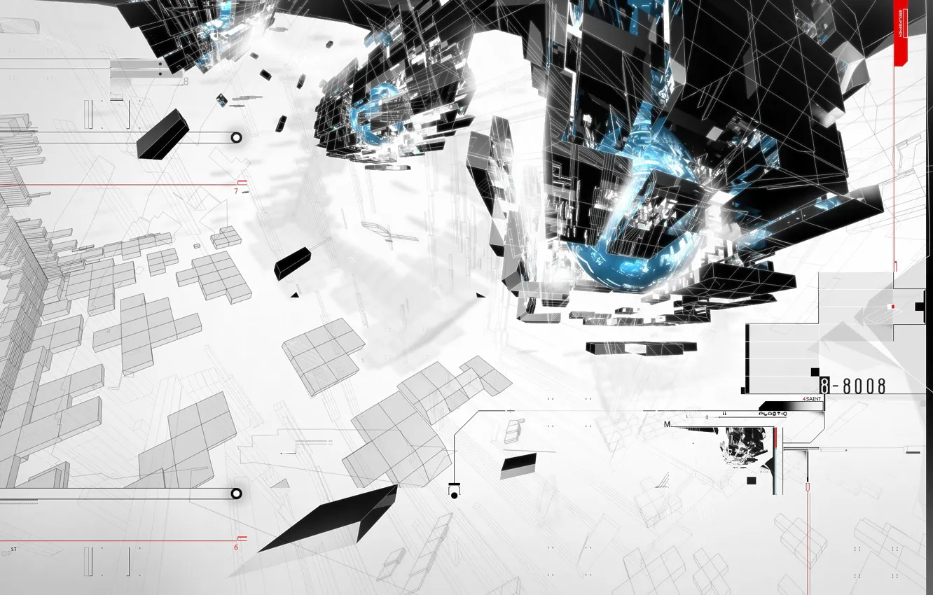 Photo wallpaper construction, planet, minimal, trance, AMPLIFIER404, cinema 4d