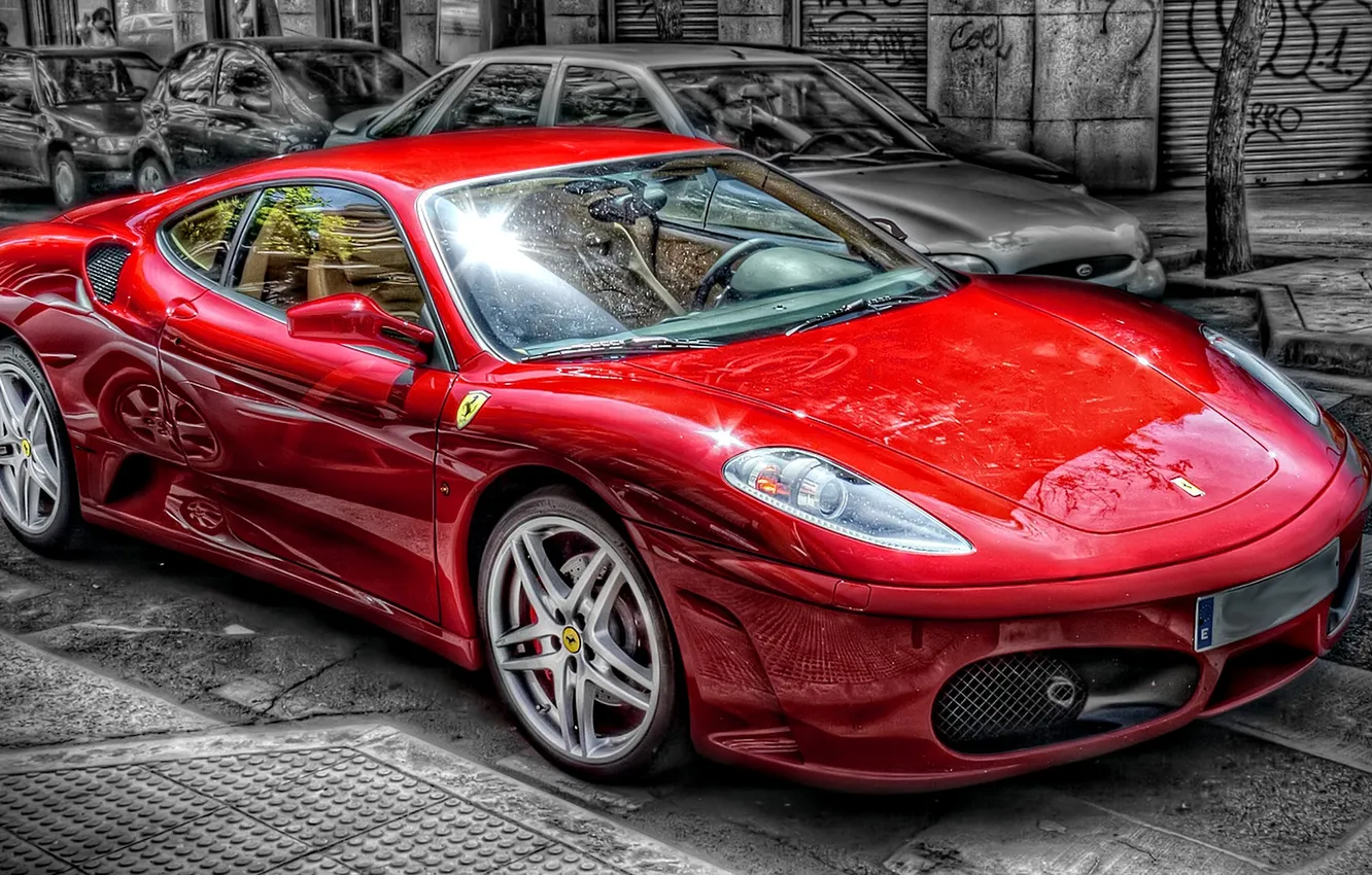 Photo wallpaper road, red, Ferrari