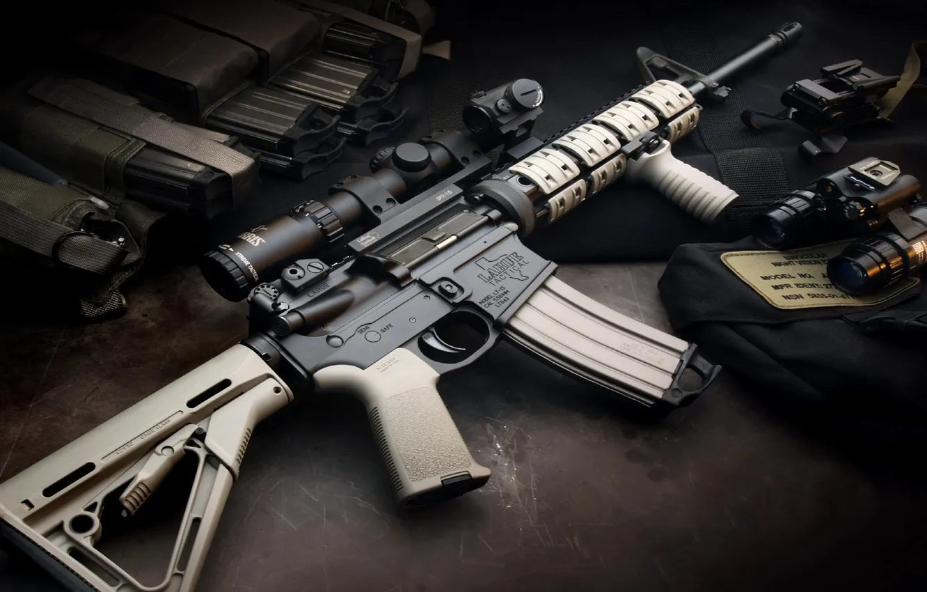Photo wallpaper automatic, weapon, rifle, Larue Tactical, LT-15