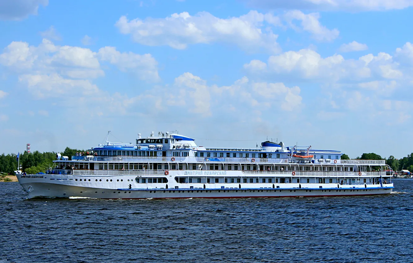 Photo wallpaper ship, cruise, river, Dmitry Pozharsky