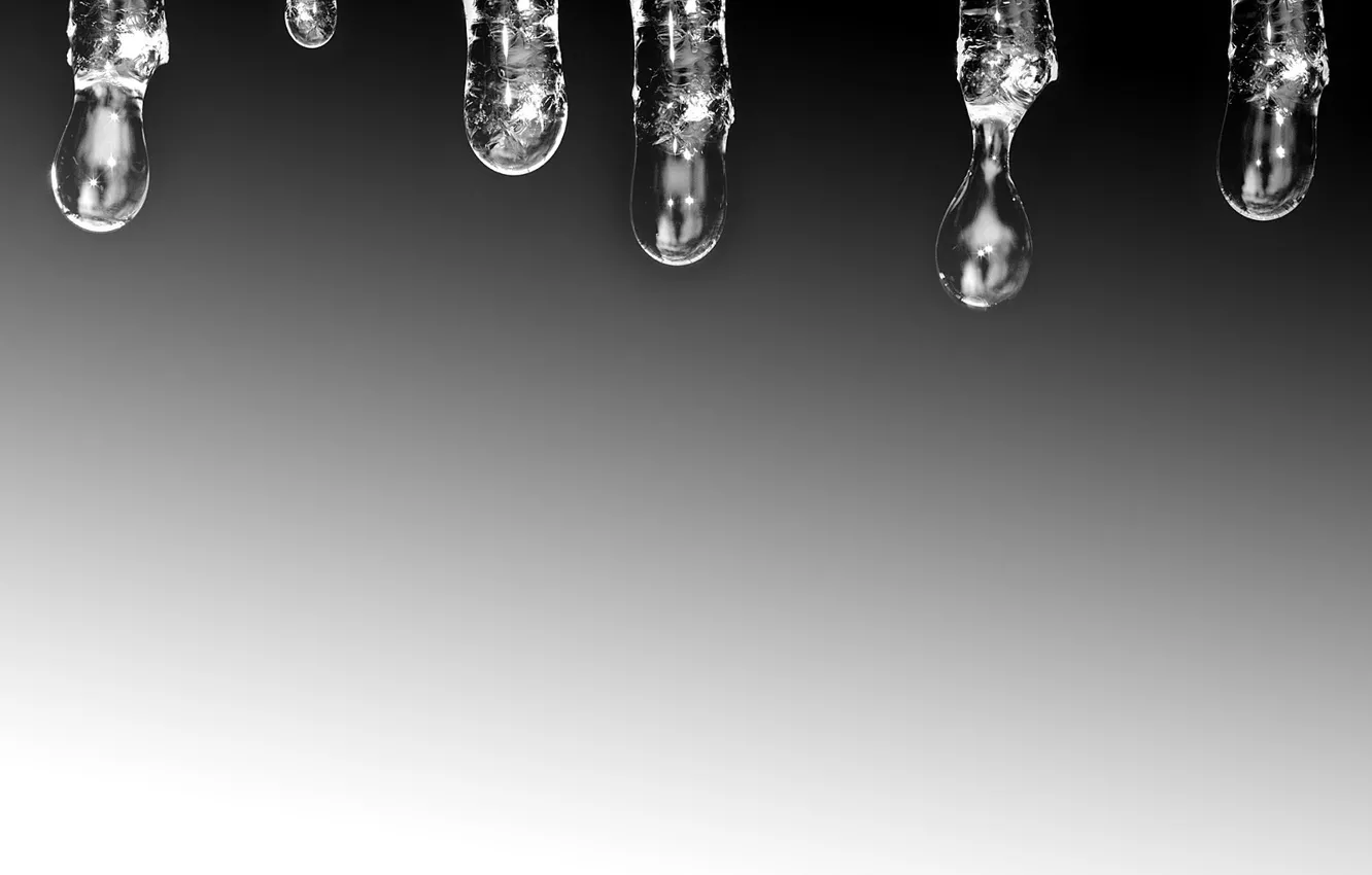Photo wallpaper ice, Drops, minimalism