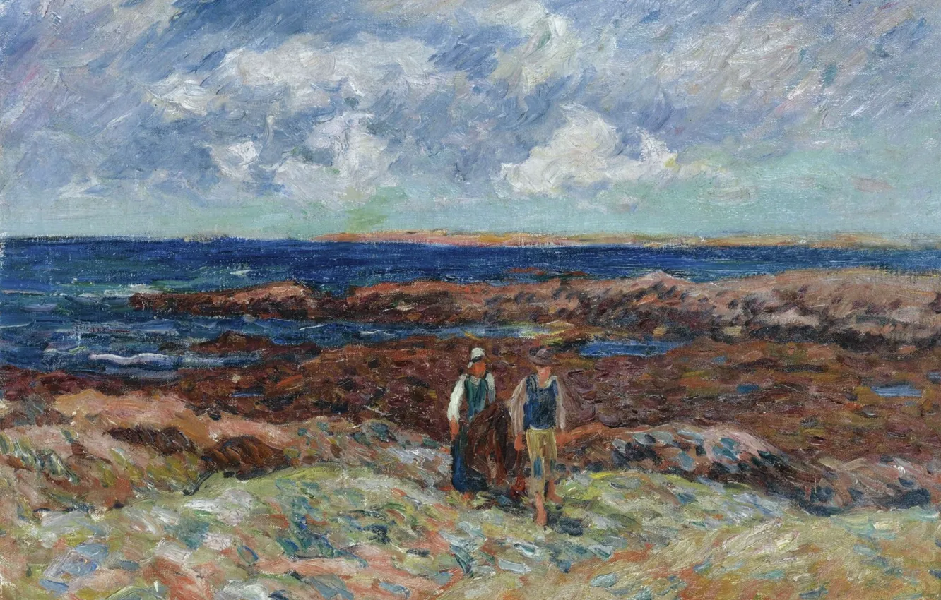 Photo wallpaper landscape, picture, Henri Sea, Henry Moret, The Pointe de Ber Er Morz