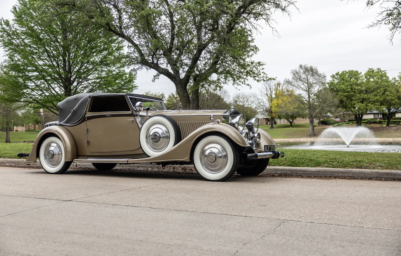 Photo wallpaper Continental, Rolls-Royce, Phantom II, retro cars, 1933, Drophead Coupe, Retro Cars, by Thrupp & Maberly