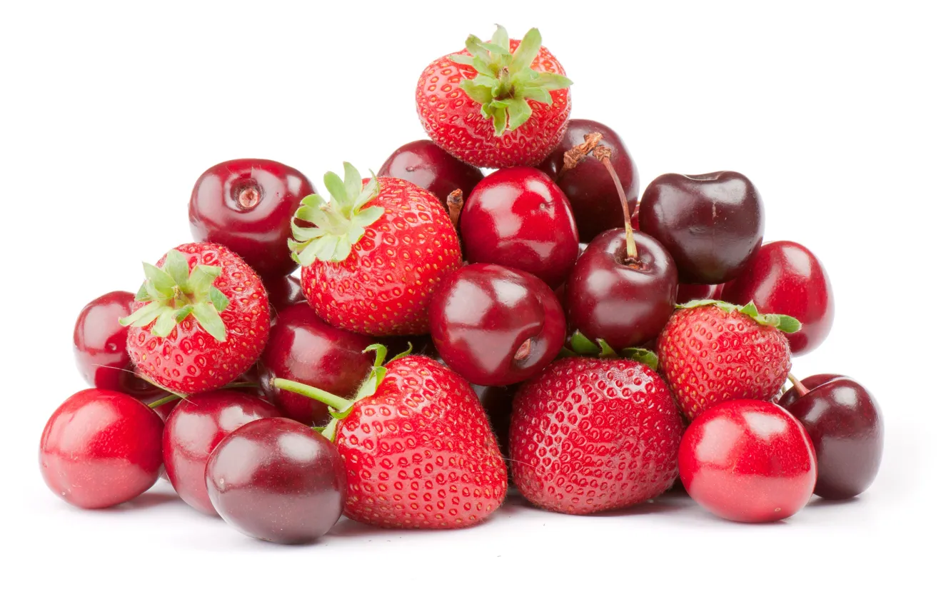 Photo wallpaper berries, strawberry, cherry