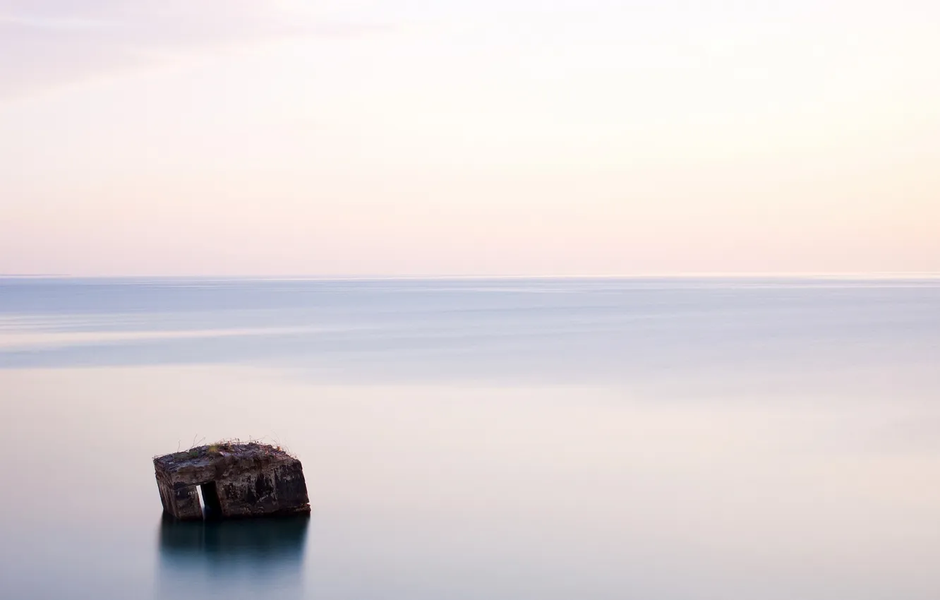 Photo wallpaper fog, lake, minimalism