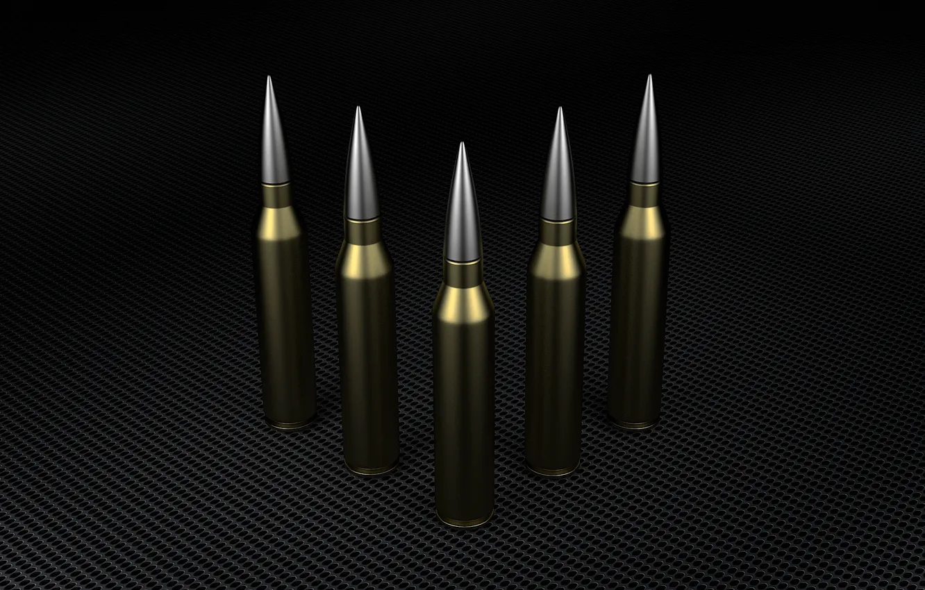 Photo wallpaper rendering, weapons, steel, bullet, cartridge, render, army, the dark background