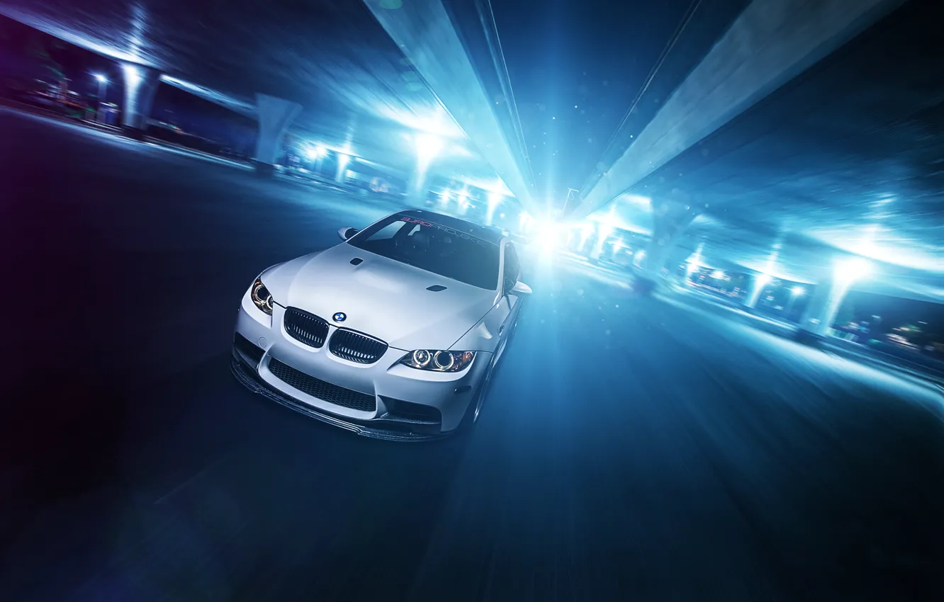 Photo wallpaper white, glare, BMW, BMW, before, white, front, E92