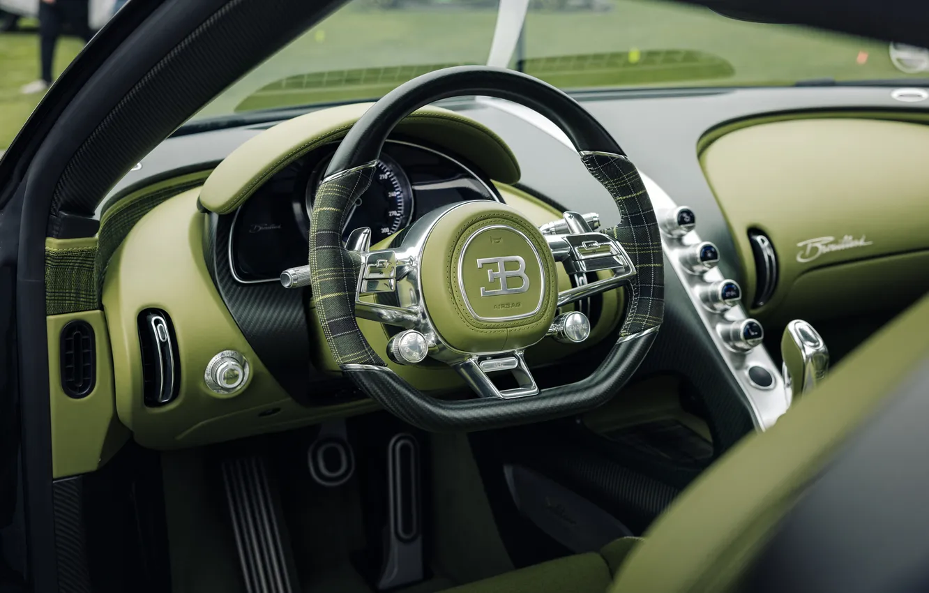Photo wallpaper coupe, interior, the wheel, Bugatti, Bugatti, Coupe, the instrument panel, hypercar
