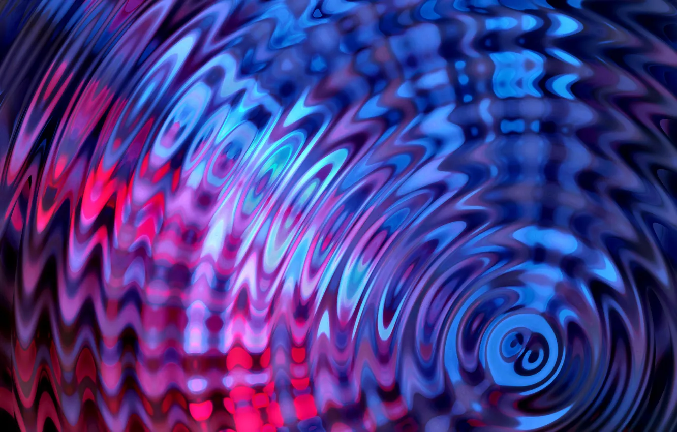 Photo wallpaper water, circles, blue, texture, ruffle, colorful, water, background