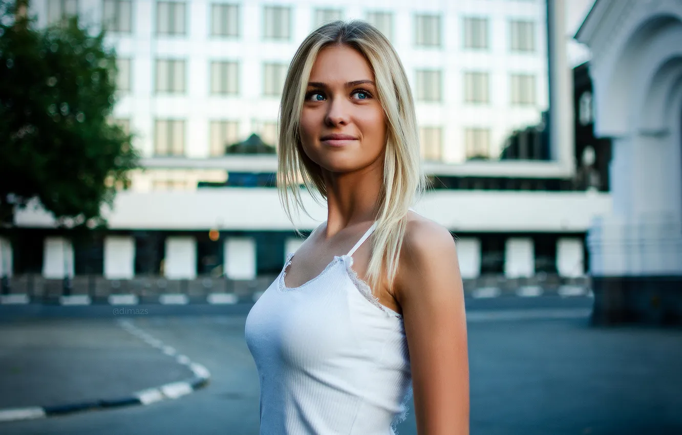 Photo wallpaper pose, model, portrait, makeup, Mike, hairstyle, blonde, beauty