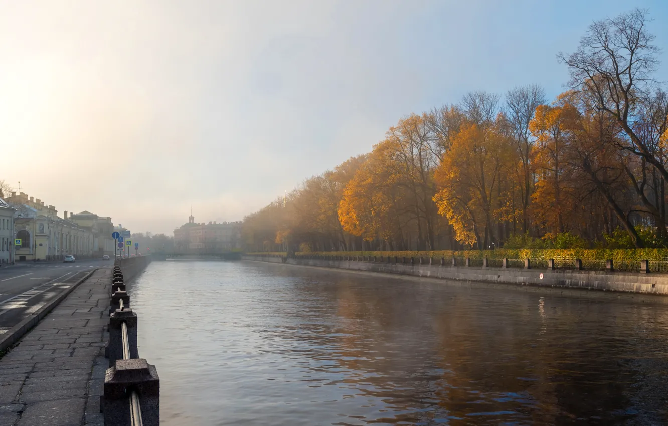 Photo wallpaper autumn, the sky, nature, the city, river, Saint Petersburg, channel, Eduard Gordeev
