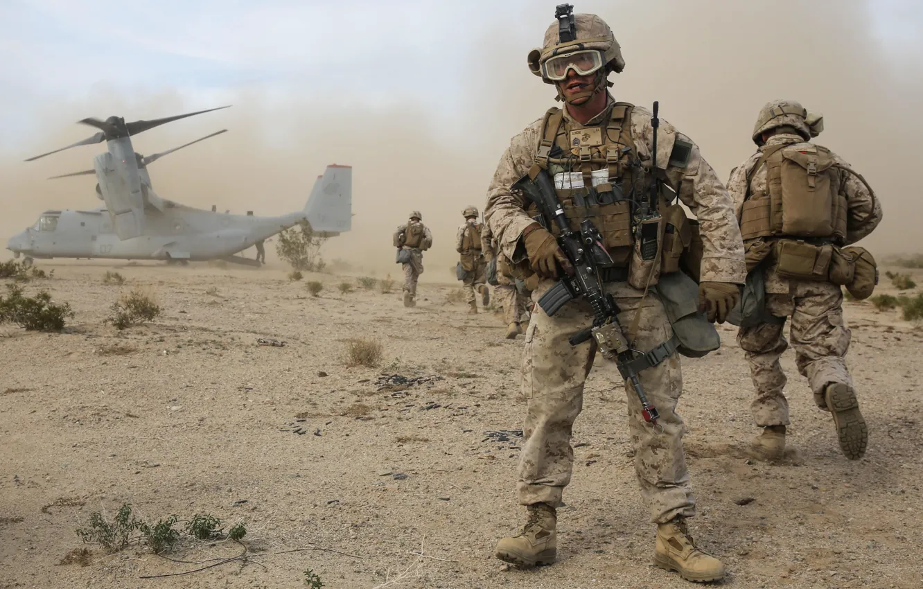 Photo wallpaper army, soldiers, landing