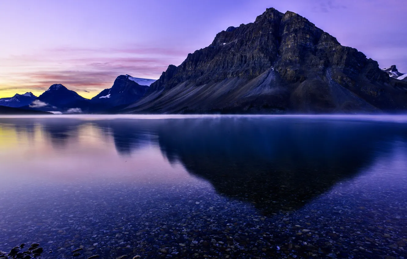Photo wallpaper summer, Canada, summer, Banff National Park, Canada, Banff national Park, Evening Lake, Evening Lake
