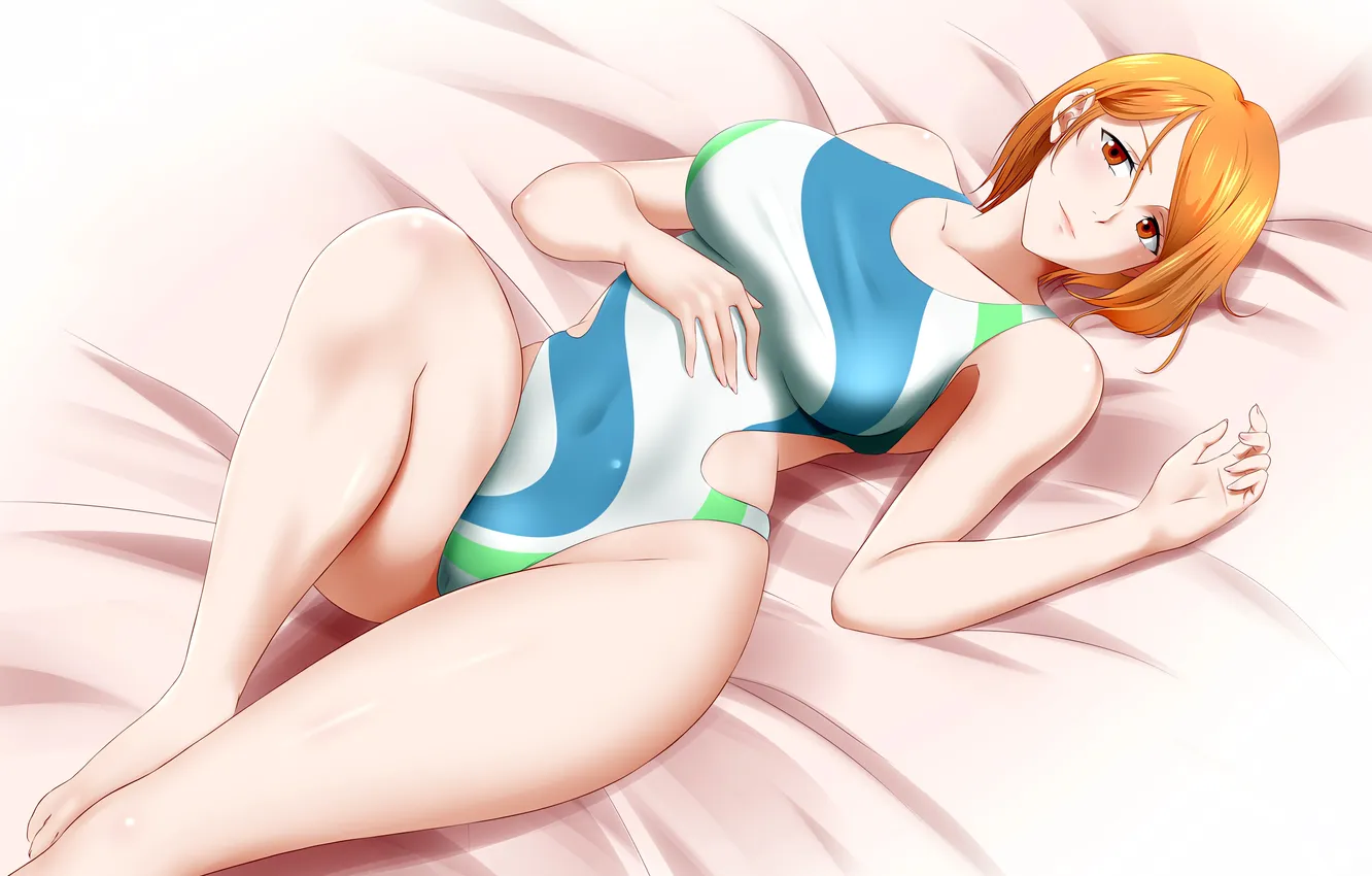 Photo wallpaper girl, sexy, legs, boobs, anime, beautiful, short hair, pretty