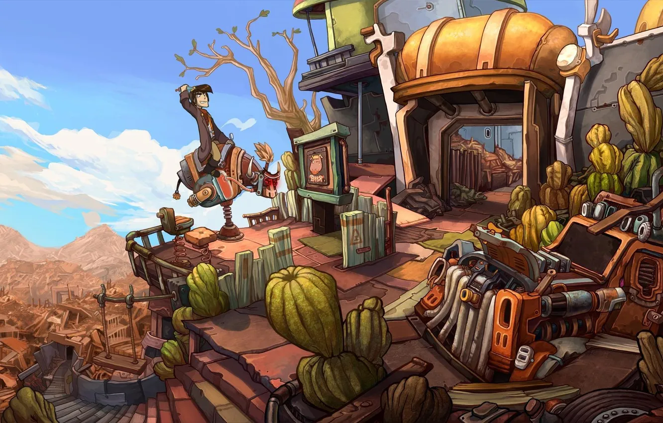 Photo wallpaper the game, home, technique, deponia, a pair of