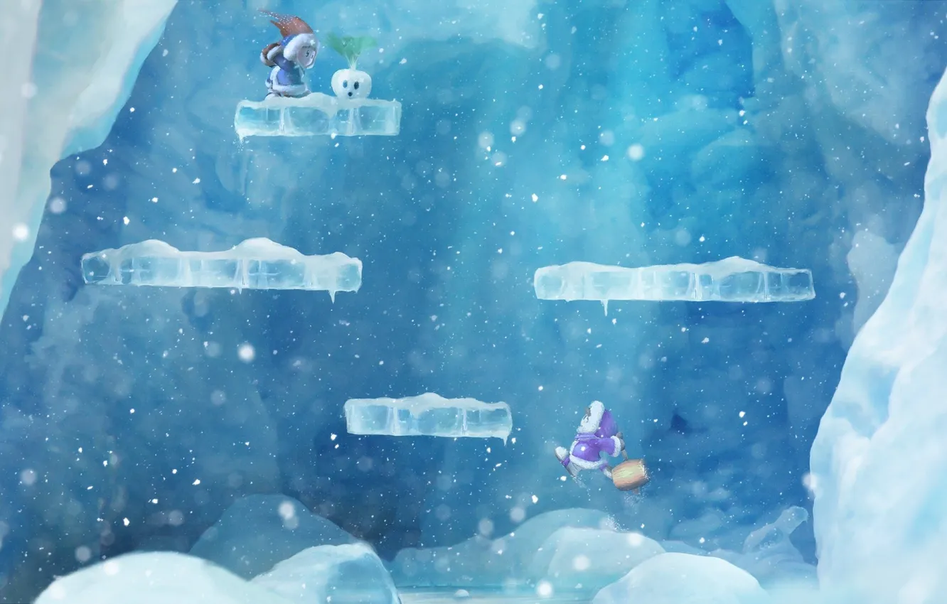 Photo wallpaper ice, game, climber