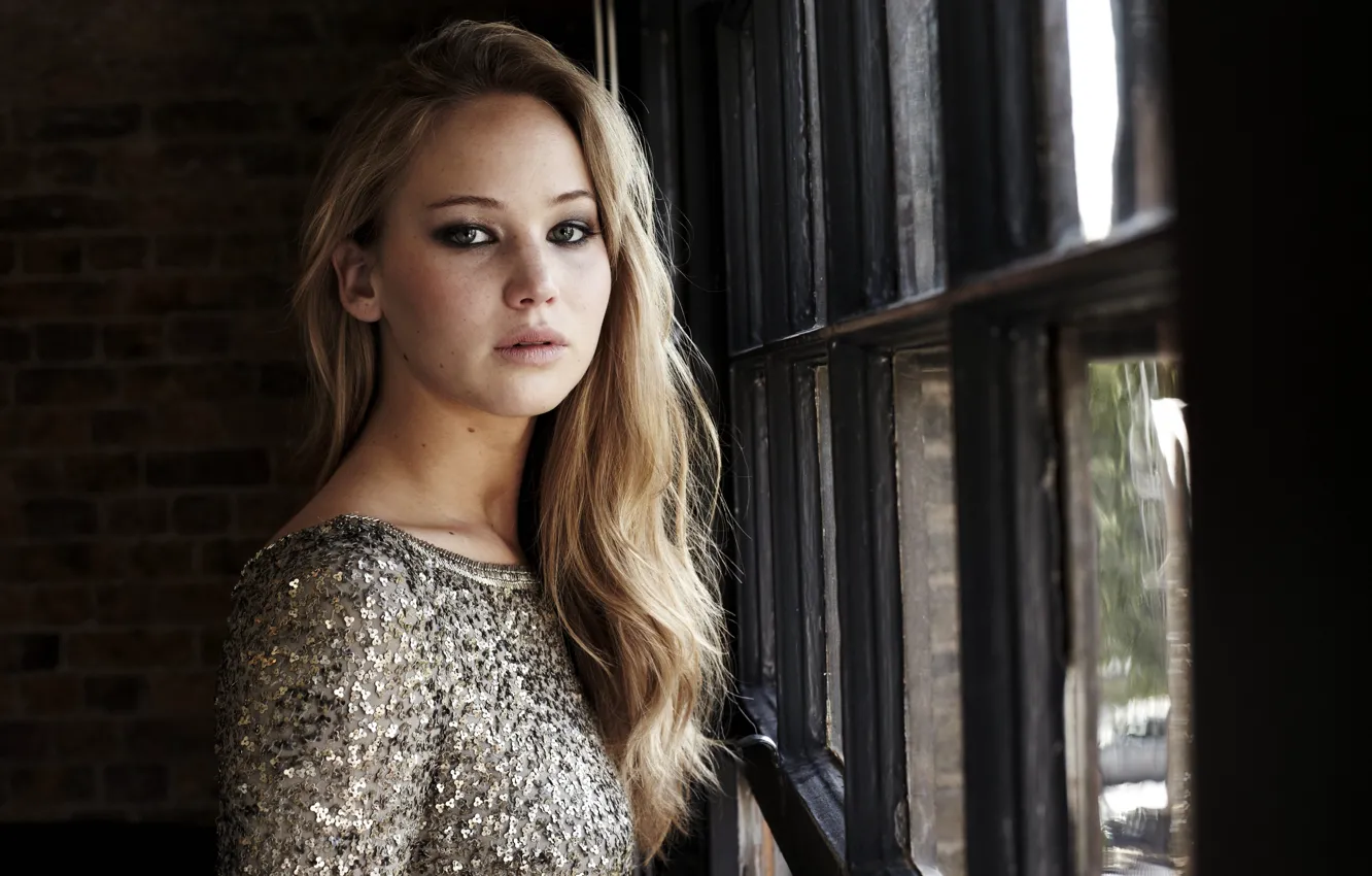 Photo wallpaper look, girl, face, background, hair, actress, window, lips