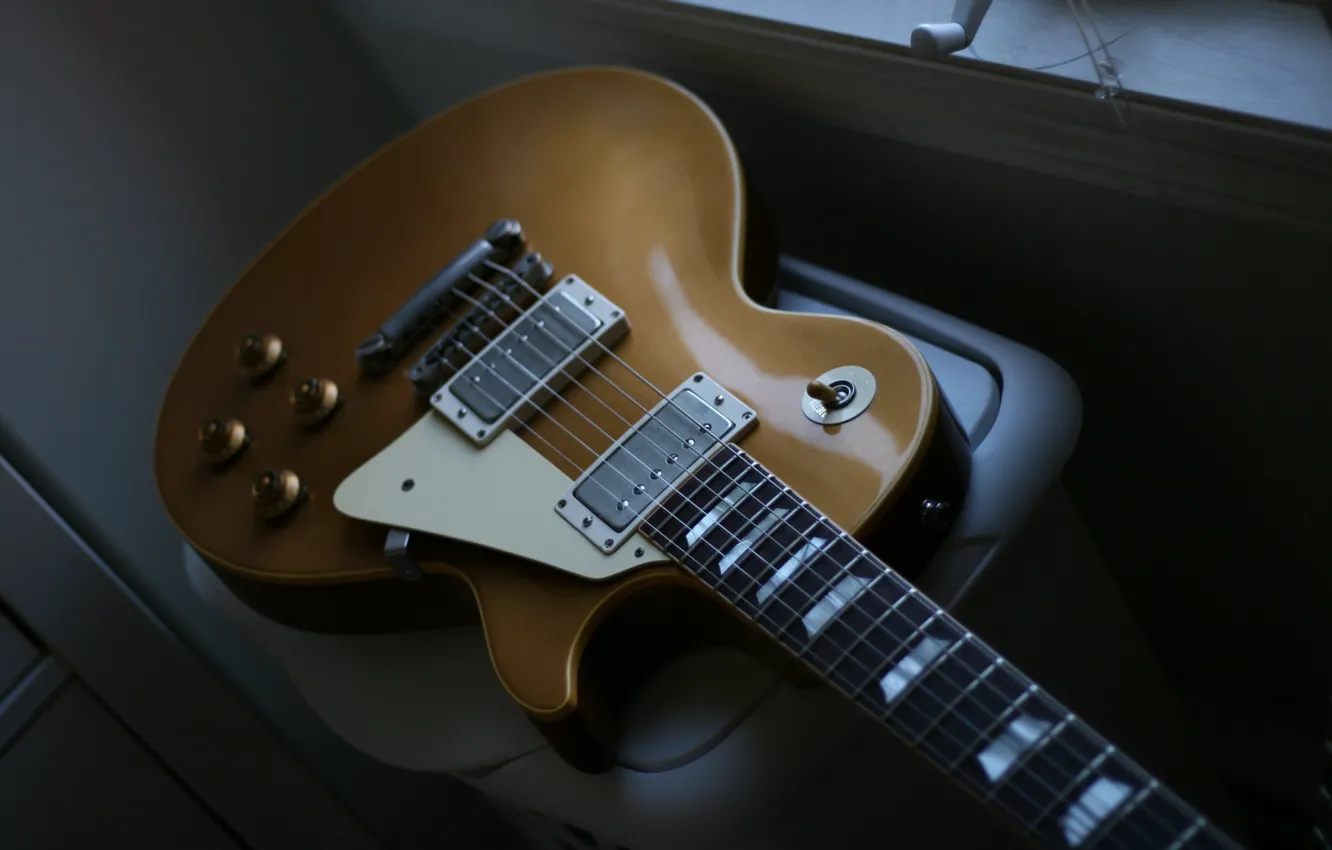 Photo wallpaper guitar, strings, lies, electro, Gibson