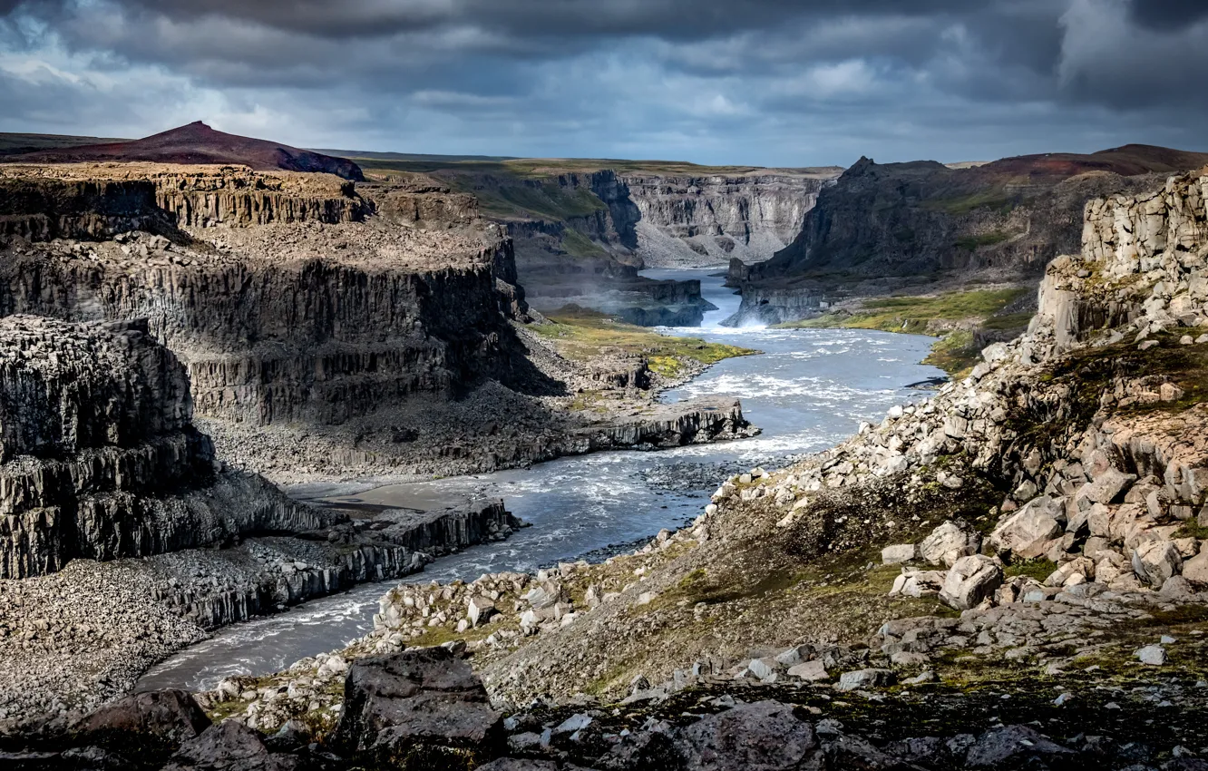 Photo wallpaper river, canyon, Iceland, Jökulsárgljúfur canyon