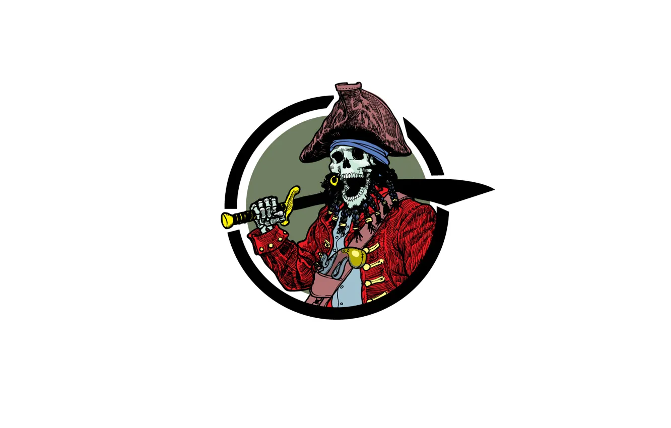 Photo wallpaper style, weapons, skull, pirate