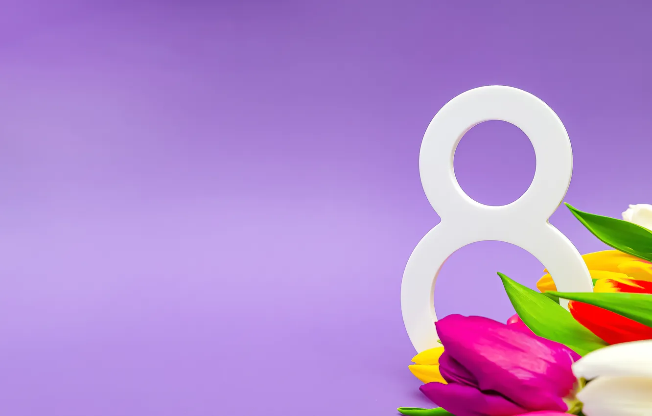 Photo wallpaper flowers, colorful, figures, tulips, March 8, flowers, tulips, spring