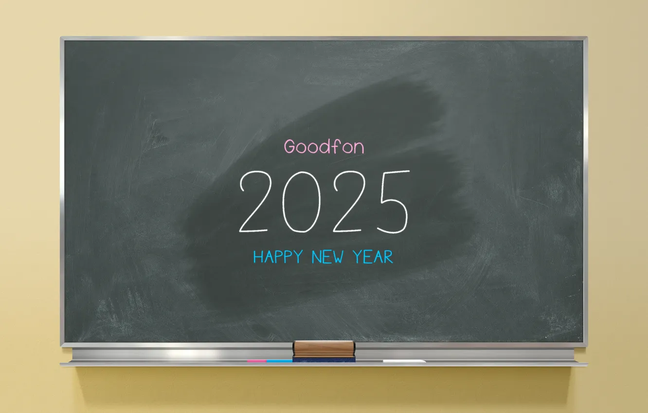Photo wallpaper happy new year, New Year, chalkboard, 2025 Year