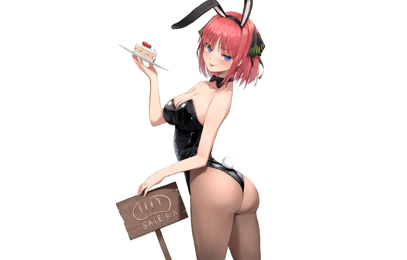 Photo wallpaper girl, sexy, ass, cleavage, cake, red hair, boobs, anime