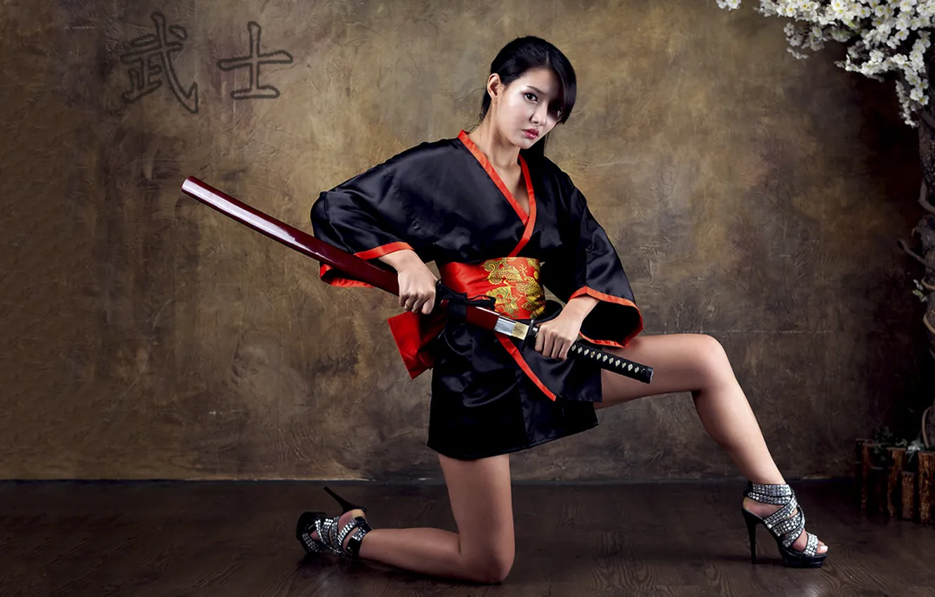 Photo wallpaper sword, samurai, asian