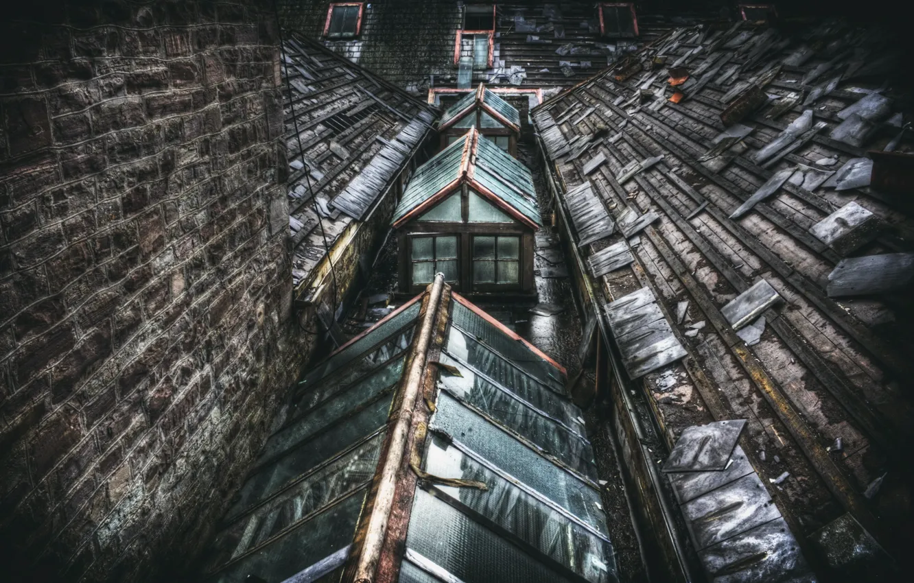 Photo wallpaper roof, home, window