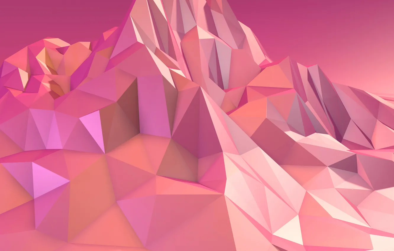 Photo wallpaper mountains, paint, the volume, face, edge, low poly
