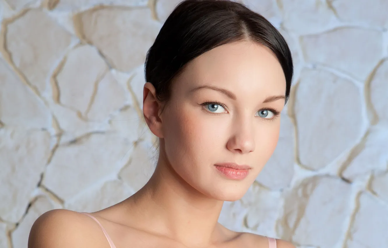 Photo wallpaper makeup, hot pretty girl, eyes, brunette, Loreen A, beautiful face, actress, looking at the camera