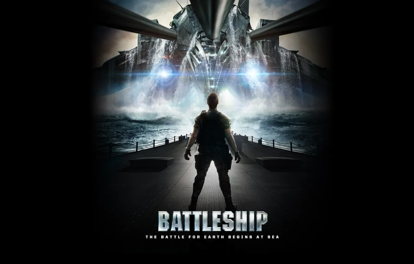 Photo wallpaper ship, battle, alien, sea, Battleship