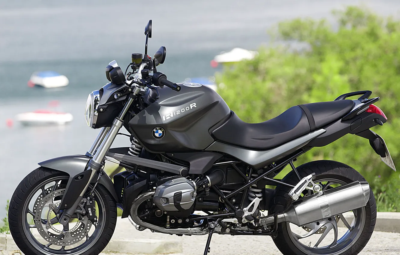 Photo wallpaper sea, bike, Bmw R 1200R