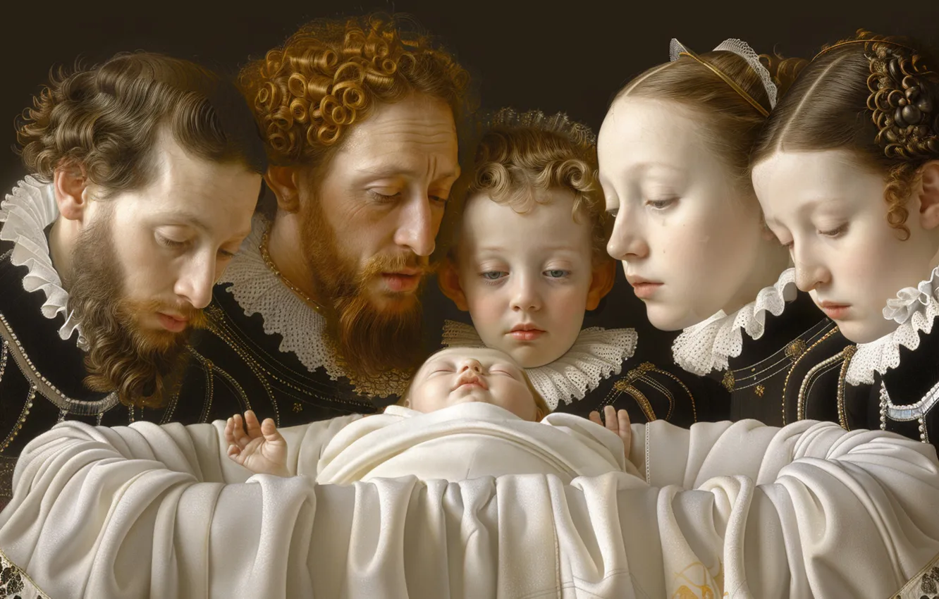 Photo wallpaper children, people, baby, AI art, neural network