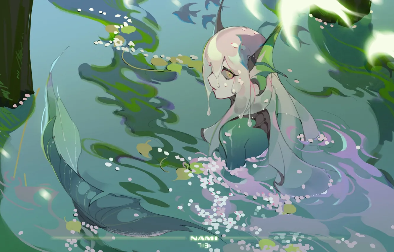 Photo wallpaper lake, mermaid, League of Legends