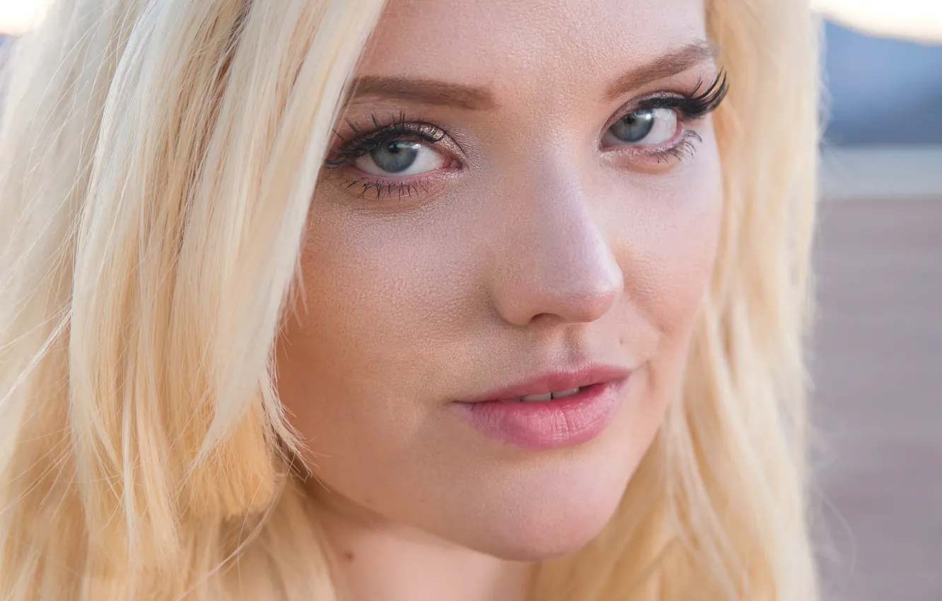 Photo wallpaper look, face, model, blonde, Chey