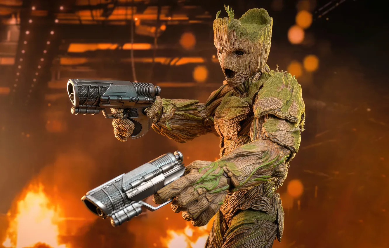 Photo wallpaper groot, heroism, rooted