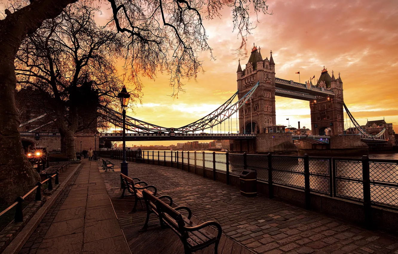 Photo wallpaper London, UK, Tower bridge