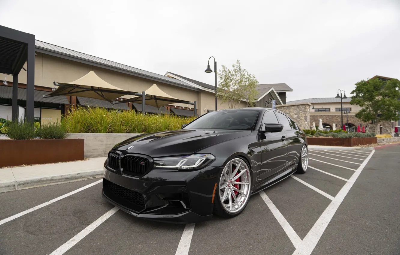 Photo wallpaper Black, Parking, F90, M5 Competition