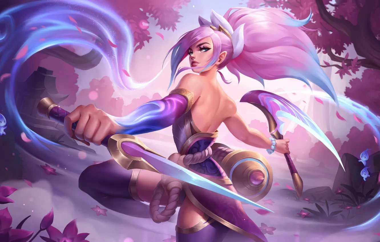 Photo wallpaper Spirit, blossom, Akali